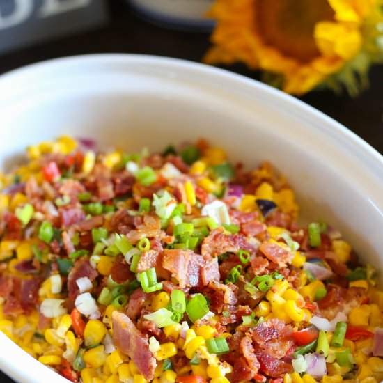 Creamy Confetti Corn with Bacon