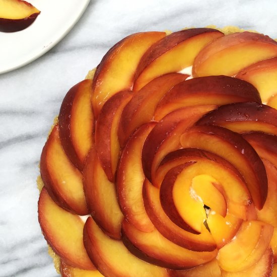 French Peach Tart With Panna Cotta