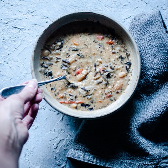 Vegan Instant Pot Wild Rice Soup