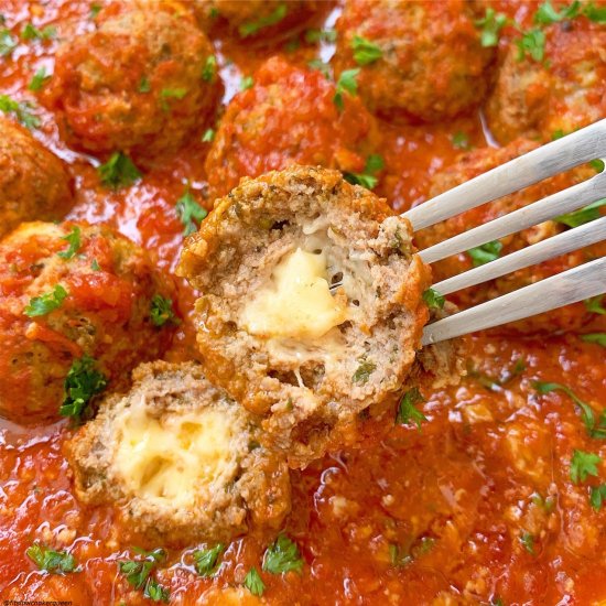 Mozzarella Stuffed Meatballs