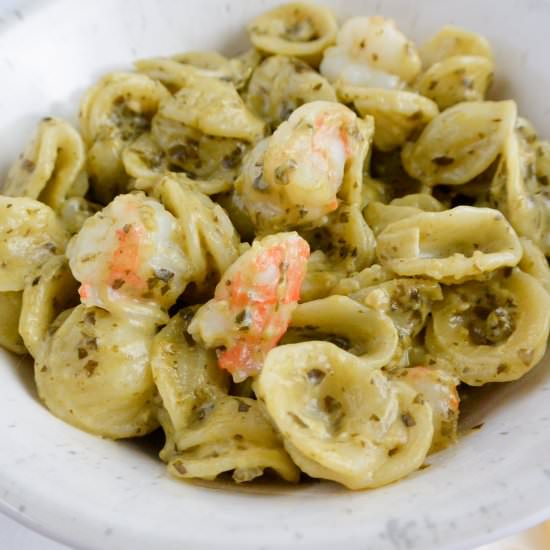 One-Pot Pesto Shrimp Pasta