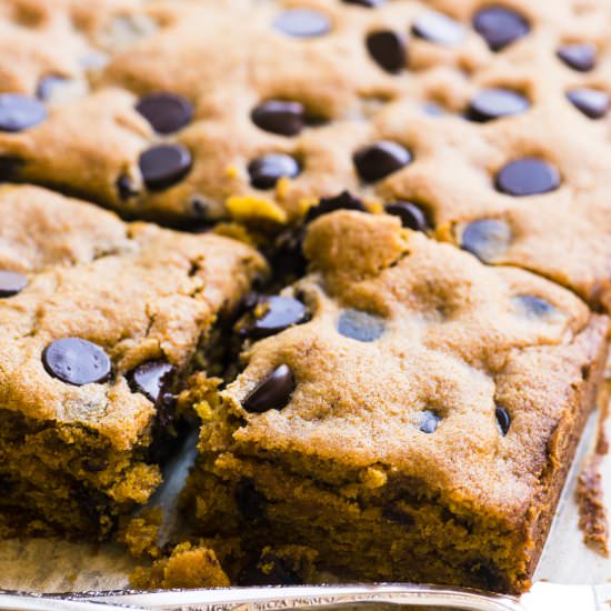 Pumpkin Chocolate Chip Blondies