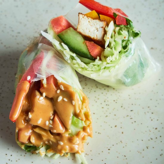 Vegan Summer Rolls w/Peanut Sauce