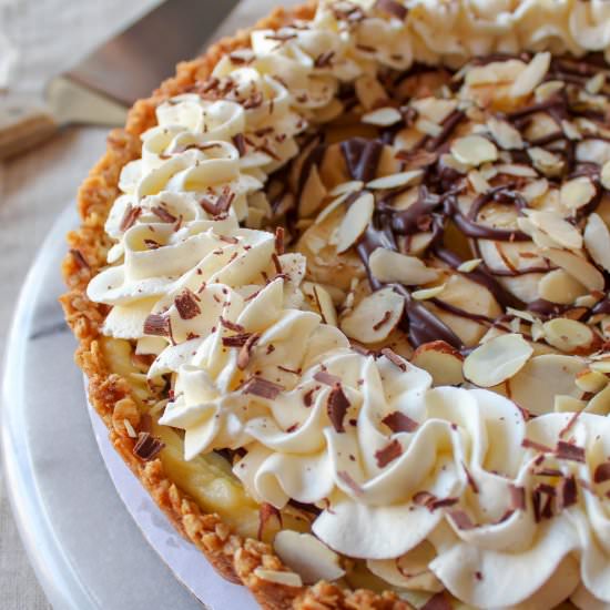 Chocolate banana cream tart