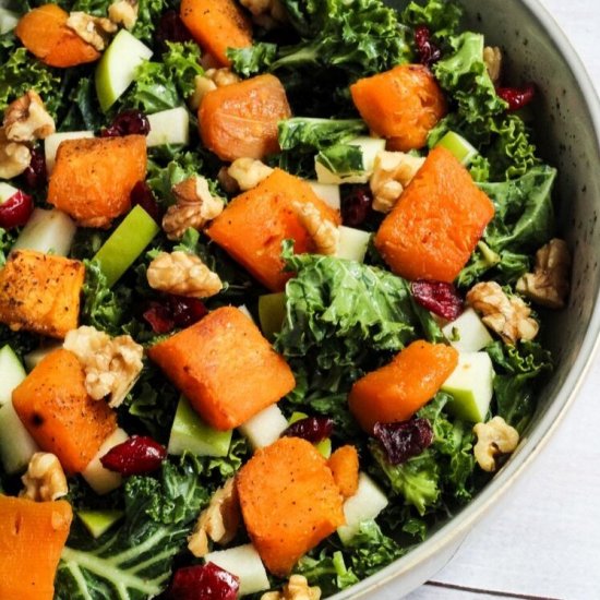 Roasted Butternut Squash Kale Salad