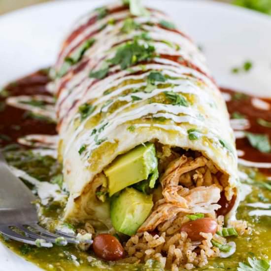 Smothered Chicken Burritos