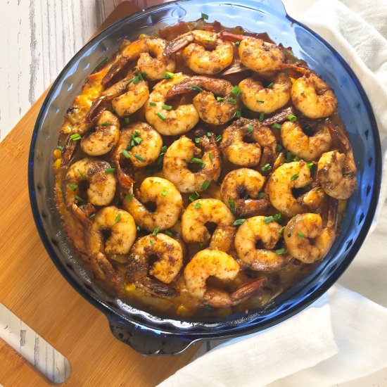 Cheesy Brown Butter Shrimp Frittata