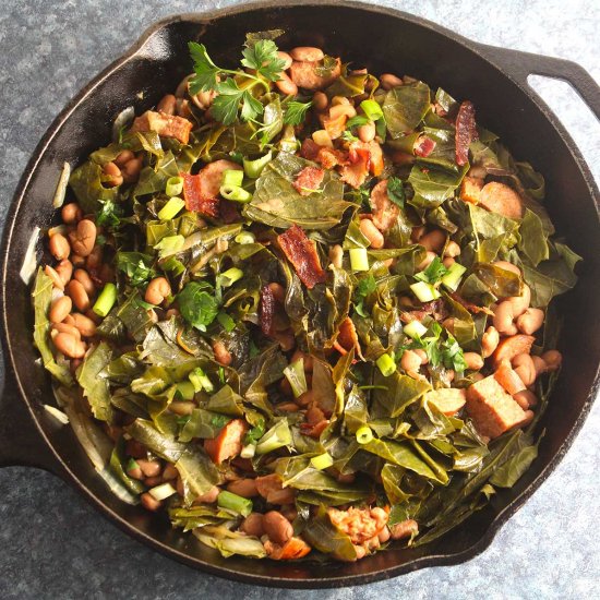 Brazilian Beans, Greens and Bacon