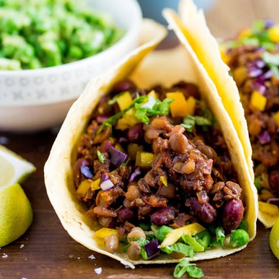 BBQ Bean and Lentil Tacos