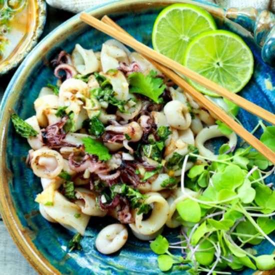 Pan Seared Calamari with Nuoc Cham