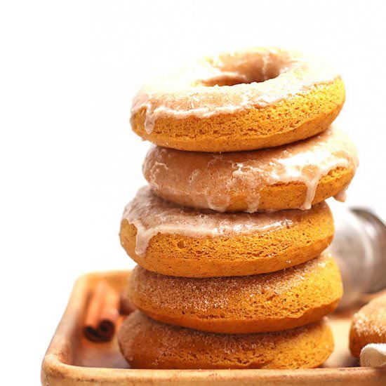 Vegan Pumpkin Donuts w/ Maple Glaze