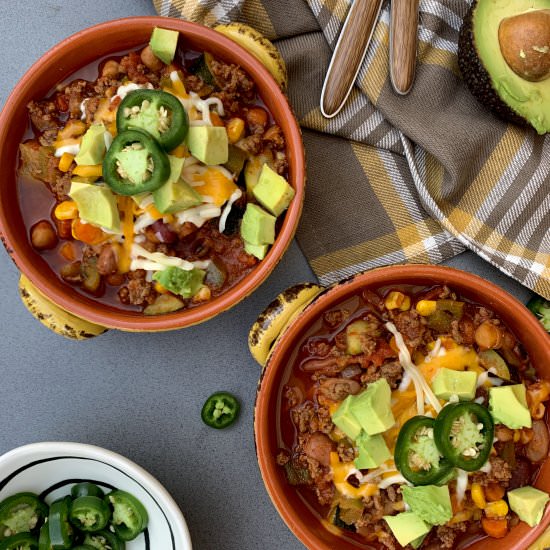 Veggie Packed Beef Chili