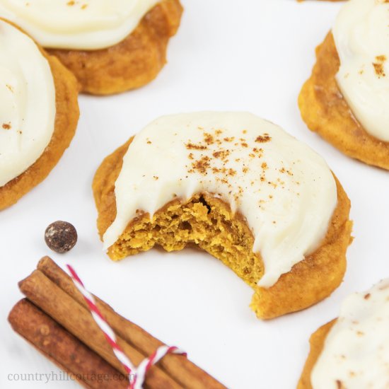 Soft Iced Pumpkin Cookies Vegan GF