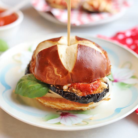 Eggplant parmesan sandwich