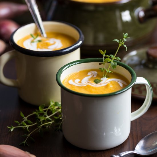 Butternut squash red lentil soup