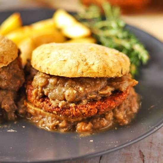 Vegan biscuits, gravy & sausage