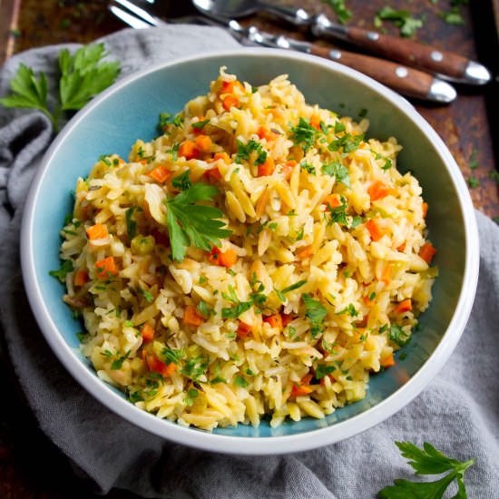 Brown Rice Pilaf with Orzo