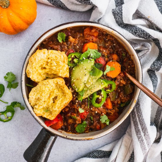 Healthy Pumpkin Turkey Chili