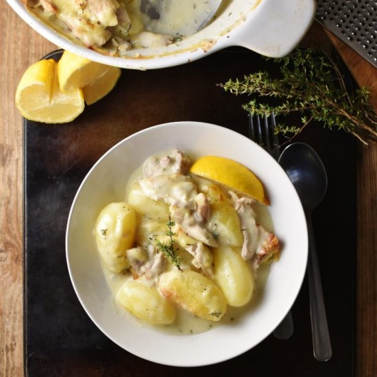 Creamy Lemon Chicken Potato Bake