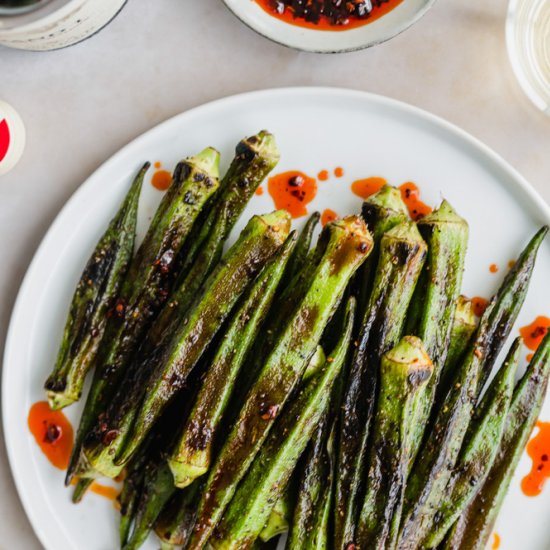 Pan-Roasted Okra with Chili Oil