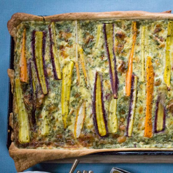 Rainbow Carrot Tart with Herbs