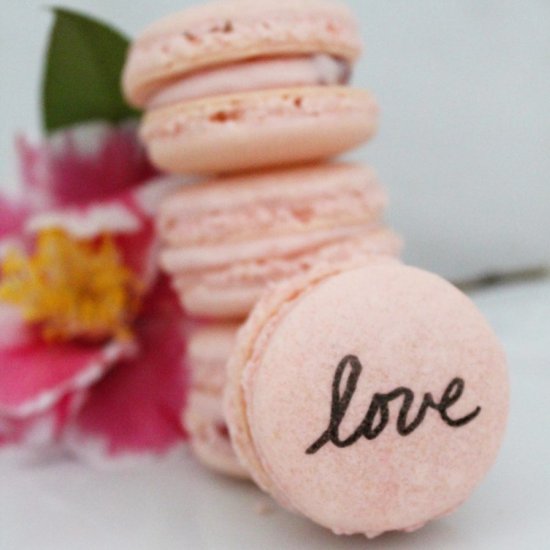 Raspberry Elderflower Macarons