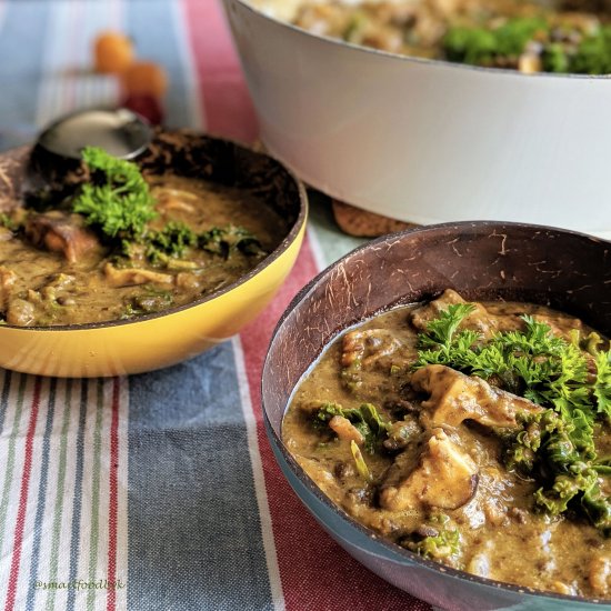 Kale, shiitake & lentil veggie stew