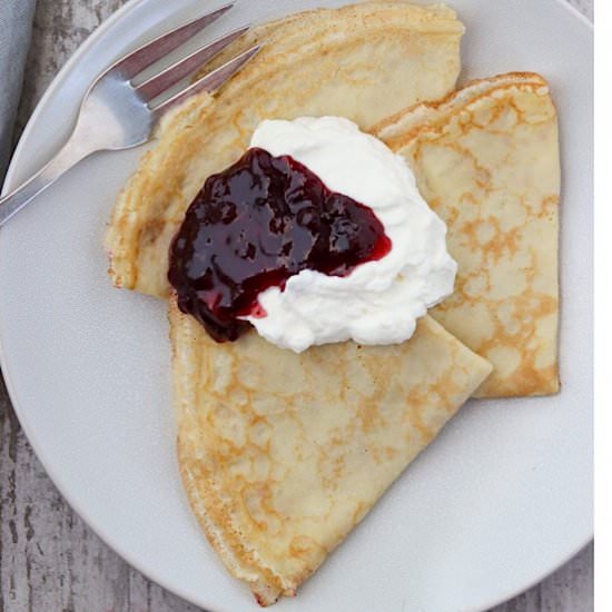 Swedish Pancakes with Lingonberries