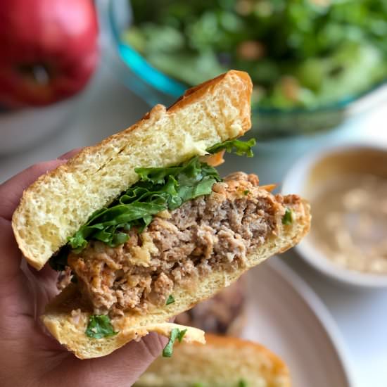 Apple Cheddar Turkey Burgers