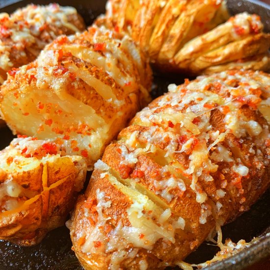 Parmesan/Bacon Hasselback Potatoes