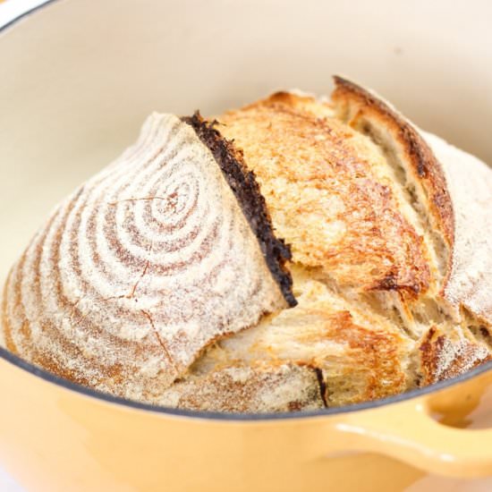 No-Knead Sourdough Bread