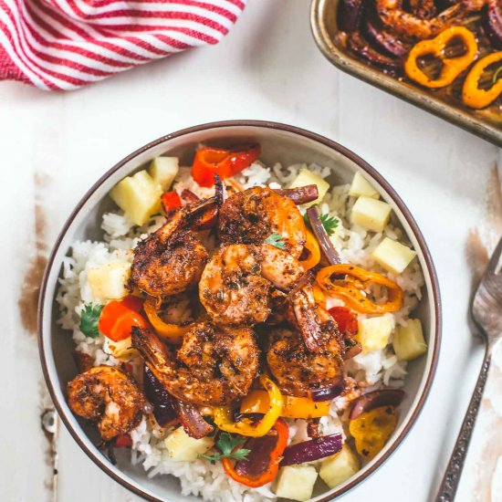 Jerk Shrimp with Coconut Rice