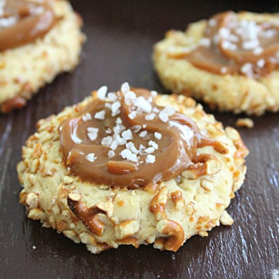 Salted Caramel Pretzel Cookies