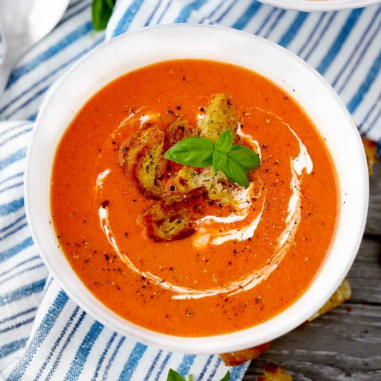 Roasted Red Pepper and Tomato Soup