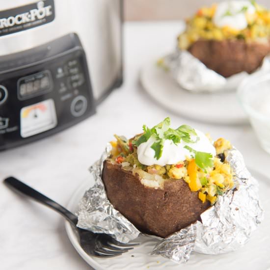 Western Omelet in Baked Potato