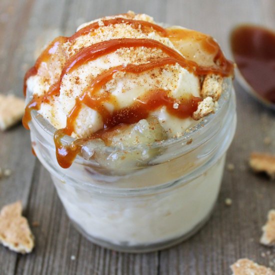 Caramel Peach Ice Cream Bowls