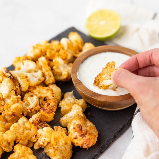 Air Fried Cauliflower Poppers