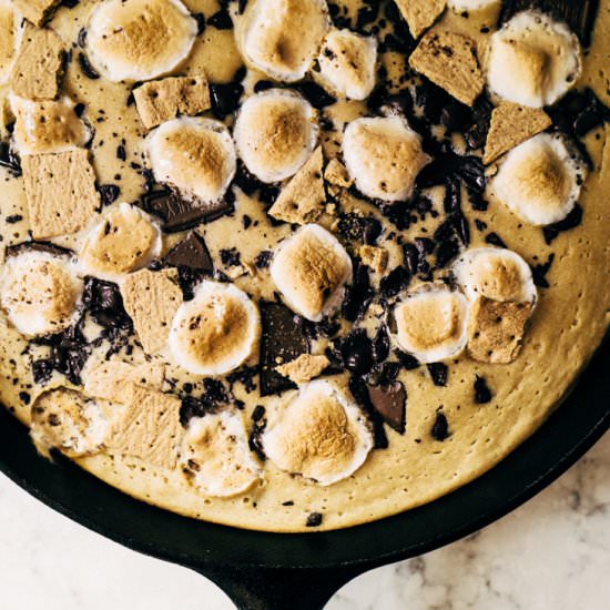 Mochi Smores Skillet Cookie Cake