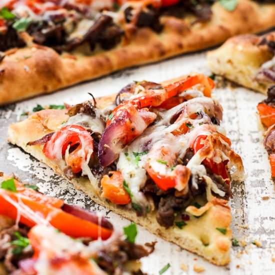 Philly Cheesesteak flatbread