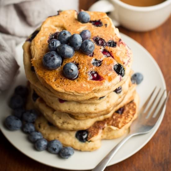 Blueberry Cornbread Pancakes