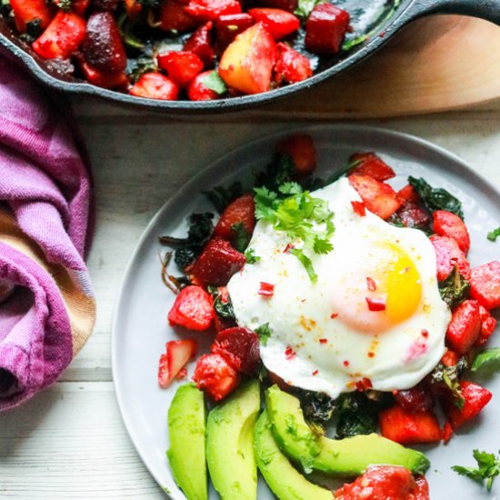 SWEET POTATO, BEET, KALE HASH