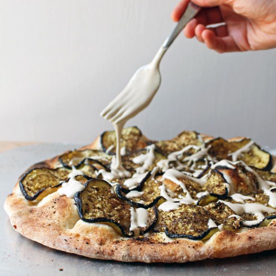 Za’atar Eggplant Pizza with Tahini