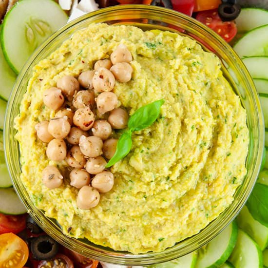 Lemon Pesto Hummus