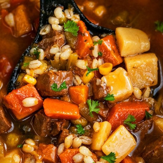 Slow Cooker Beef Barley Soup