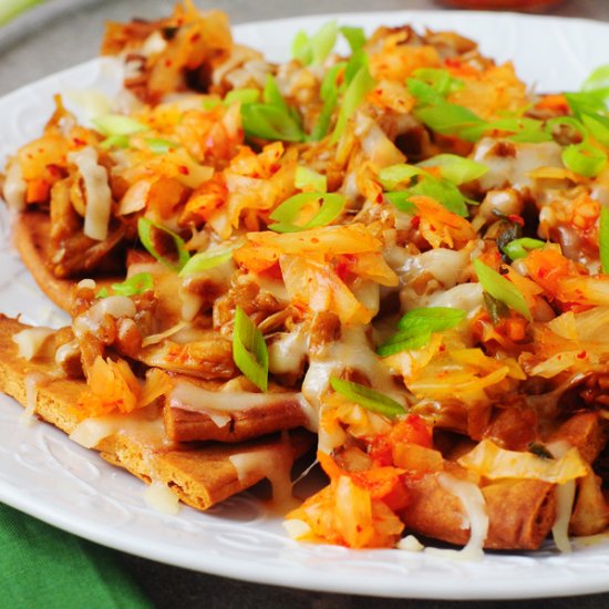 Korean BBQ Jackfruit Nachos