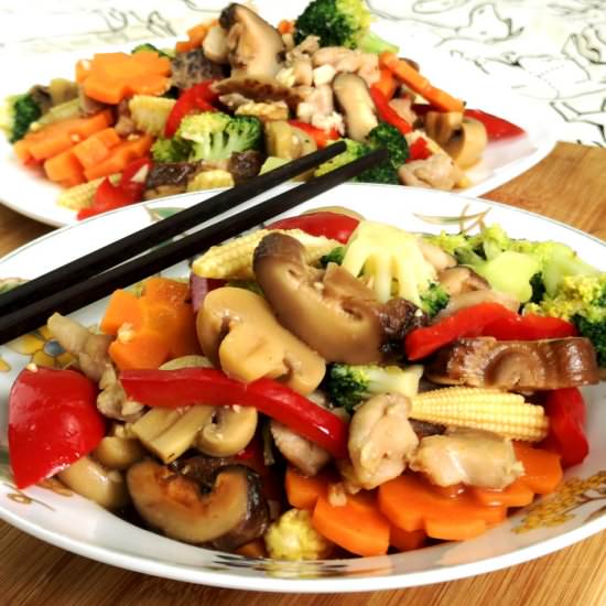 Chicken and vegetable stir-fry