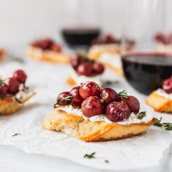 Roasted Grape Crostini