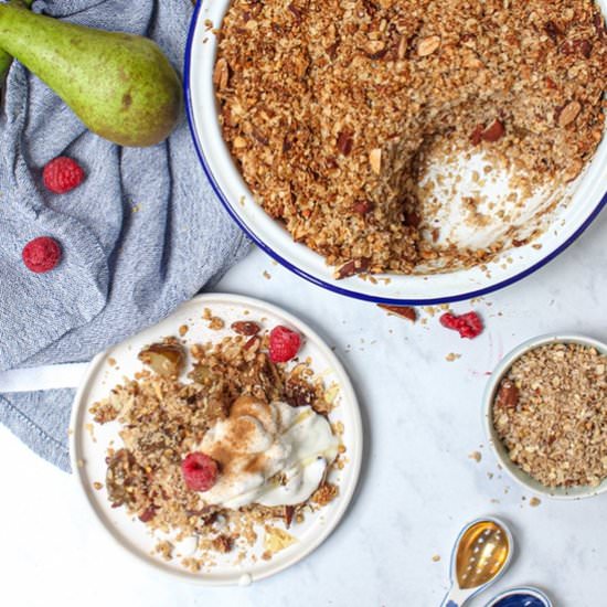 Pear Cardamom Almond Crumble