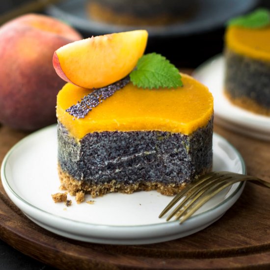 Poppy seed cake the peach topping