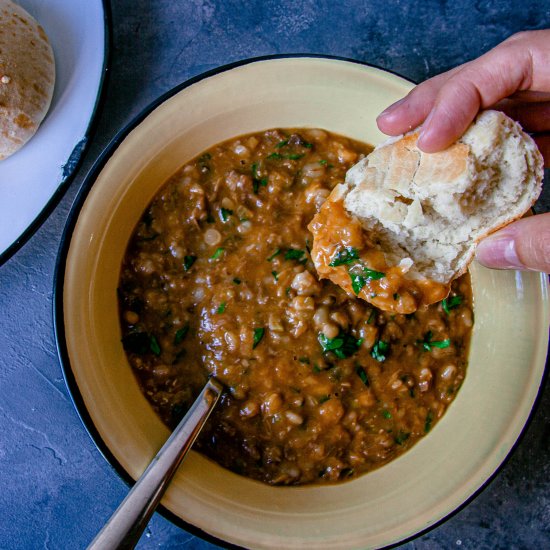 Beef, Barley and Split Pea Soup